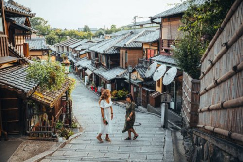 tourist in kyoto, old town. japan - travel stock pictures, royalty-free photos & images