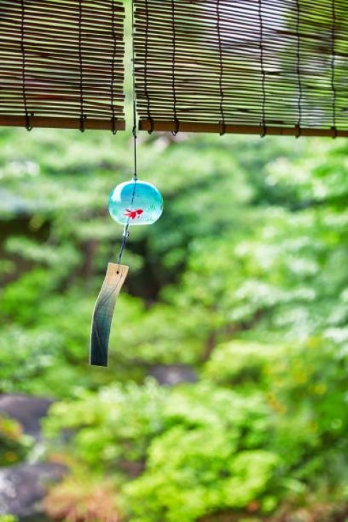 traditional japanese wind chime - garden decoration stock pictures, royalty-free photos & images