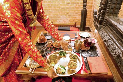 traditional nepali restaurant - food stock pictures, royalty-free photos & images