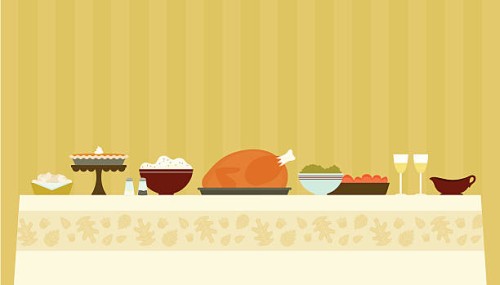 traditional thanksgiving dinner - food stock illustrations