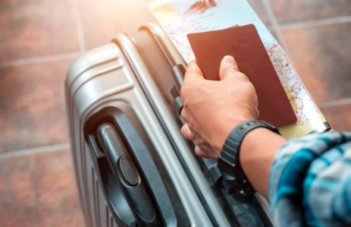 travel bags and passport flight travel traveller - travel stock pictures, royalty-free photos & images