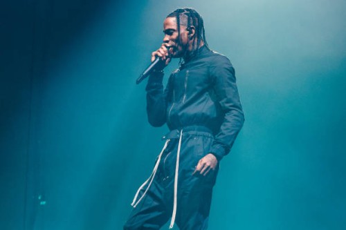 Travis Scott performs live on stage during Primavera Sound Festival at Distrito Anhembi on November 6, 2022 in Sao Paulo, Brazil.