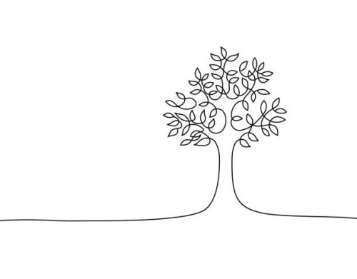 tree drawing - garden decoration stock illustrations