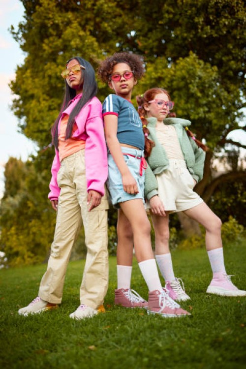 triple the style: trendy friends forever - fashion stock pictures, royalty-free photos & images