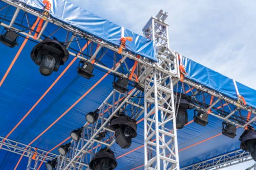 truss backstage structure - concert stock pictures, royalty-free photos & images