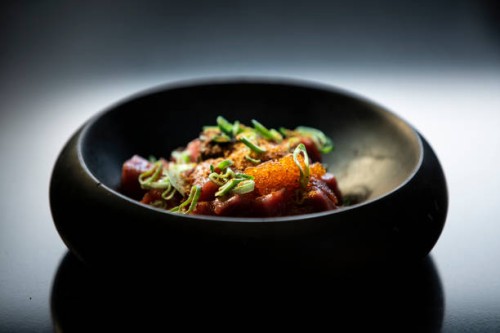 tuna tartare with vegetables - food stock pictures, royalty-free photos & images