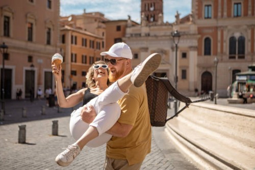 two beautiful mature friends sightseeing in rome - travel stock pictures, royalty-free photos & images