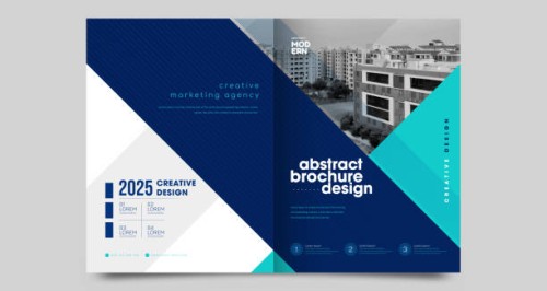 two fold brochure design with line shapes, corporate business template for two fold flyer. creative concept folded flyer or brochure. - fashion stock illustrations