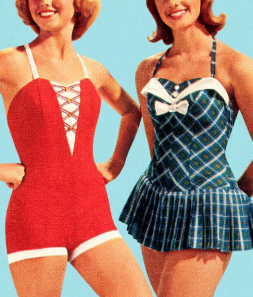 two women wearing swimsuits - fashion stock illustrations