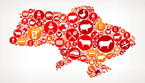 ukraine barbecue party symbol muster hintergrund - junk food stock-grafiken, -clipart, -cartoons und -symbole