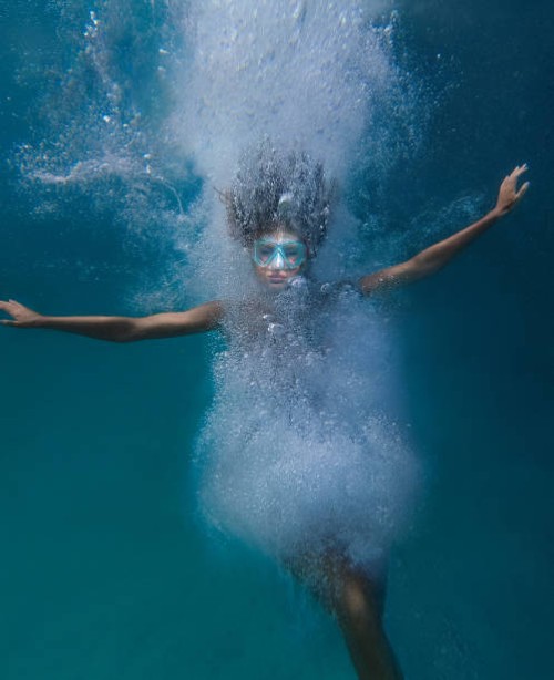 underwater, natural bubbles dress - fashion stock pictures, royalty-free photos & images