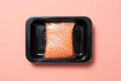 vacuum packed atlantic salmon belly - food stock pictures, royalty-free photos & images