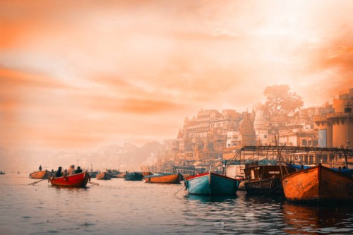 varanasi at sunrise - travel stock pictures, royalty-free photos & images