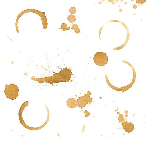 various coffee drips and stains on a white background - coffee stockfoto's en -beelden