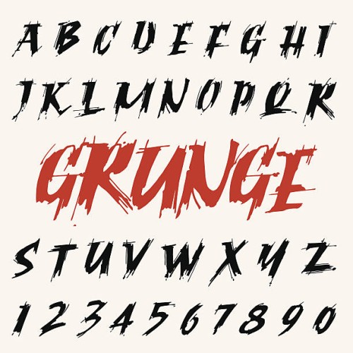 vector grunge font set. capitals alphabet - fashion stock illustrations