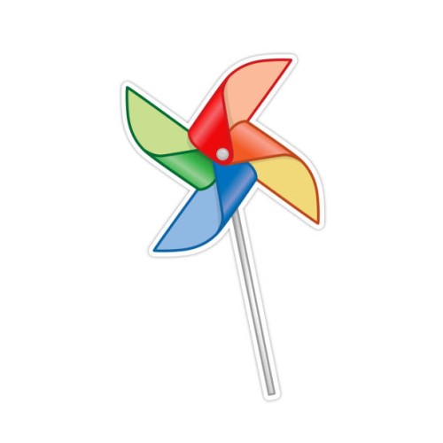 vector illustration of a colorful paper windmill - garden decoration stock illustrations