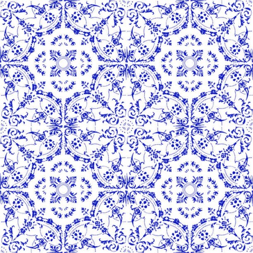 vector tile pattern, lisbon arabic floral mosaic, mediterranean seamless navy blue ornament. - fashion stock illustrations