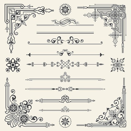 vector vintage ornament design element - home decoration stock illustrations