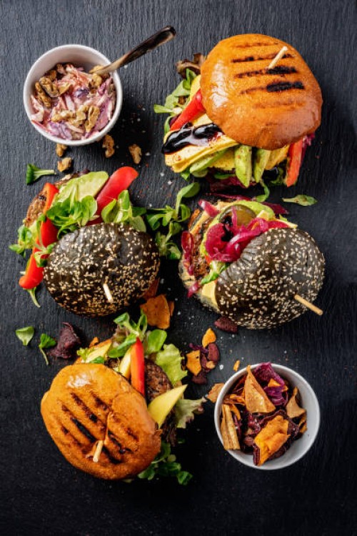 vegan burgers - junk food stock pictures, royalty-free photos & images