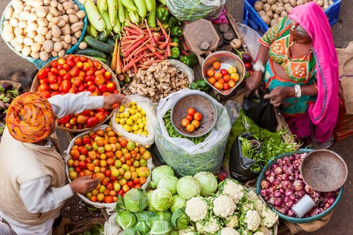 vegetable stall, pushkar, rajasthan state, india - food stock pictures, royalty-free photos & images