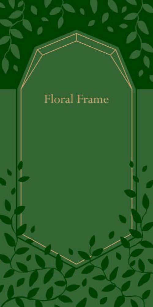 vertical blank floral frame template with leaves - garden decoration stock illustrations