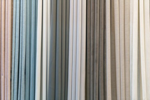 vibrant home decor inspiration curtain samples display - fashion stock pictures, royalty-free photos & images