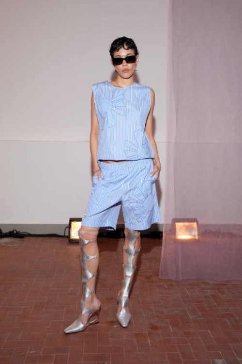 Victoria Stella attends the MSGM fashion show during the Milan Fashion Week - Womenswear Fall/Winter 2025/2026 on March 01, 2025 in Milan, Italy.