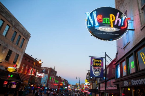 view of beale street, memphis, tn - concert stock pictures, royalty-free photos & images