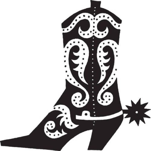 view of boot with ornaments and spur - fashion stock illustrations