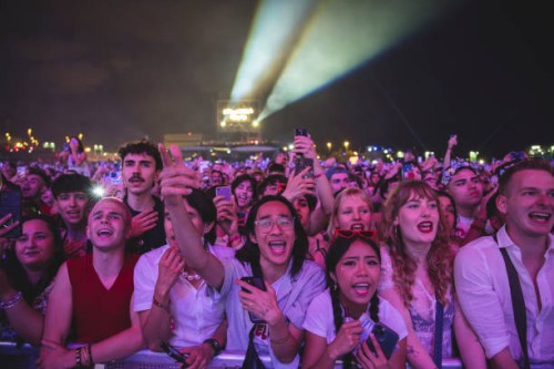 View of the crowd during Lana Del Rey concert at Primavera Sound Festival on May 31, 2024 in Barcelona, Spain.