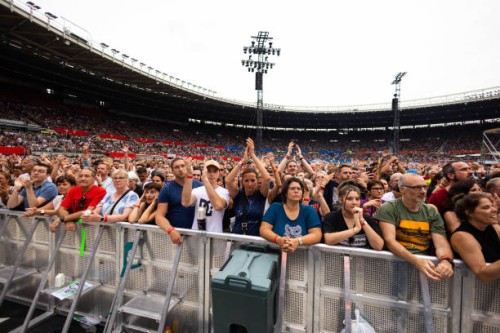 View of the crowd during the Bruce Springsteen show live at Ernst Happel Stadion on July 18, 2023 in Vienna, Austria.