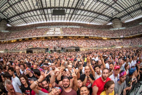 View of the crowd of The Rolling Stones concert at San Siro Stadium in Milan , June 21st, 2022.