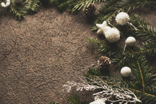 vintage frame from branch of christmas tree on old wood - garden decoration stock pictures, royalty-free photos & images