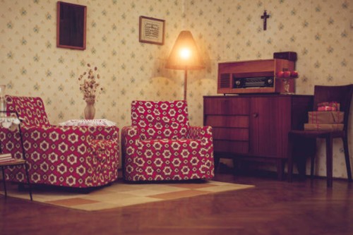 vintage living room - home decoration stock pictures, royalty-free photos & images