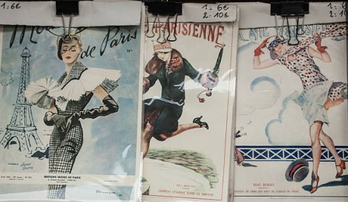 vintage posters and advertisements for sale at traditional bookstall, paris - fashion stock pictures, royalty-free photos & images