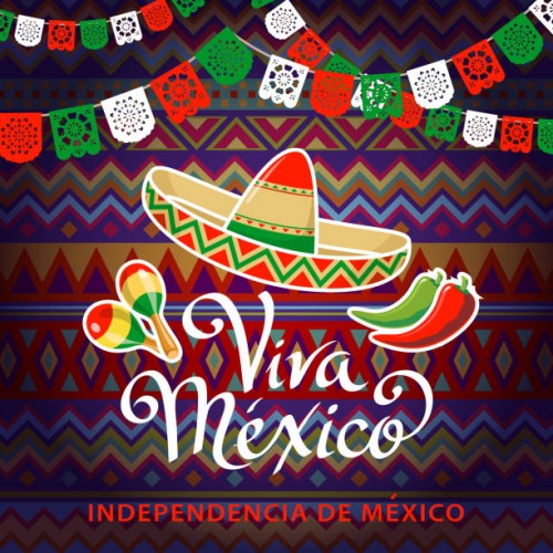 viva mexico independence celebration - home decoration stock illustrations