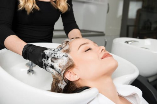 washing hair - hairstyle stock pictures, royalty-free photos & images