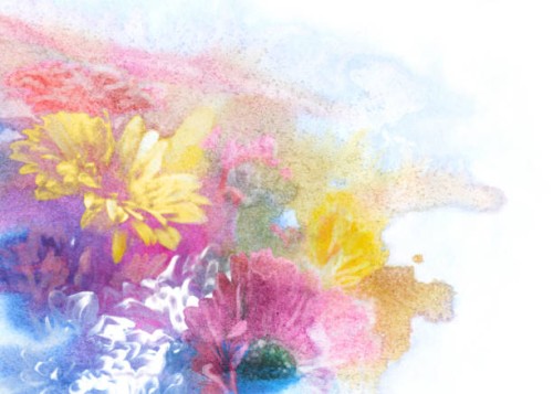 watercolor flowers - garden decoration stock illustrations