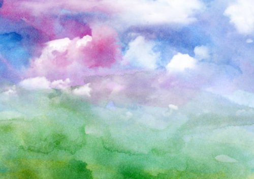 watercolor landscape - garden decoration stock illustrations