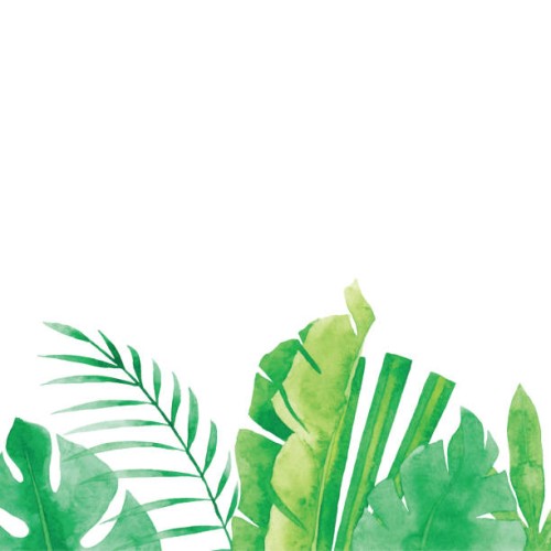 watercolor tropical plants background - garden decoration stock illustrations