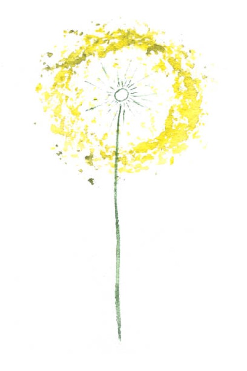 watercolor yellow flower, dandelion - garden decoration stock pictures, royalty-free photos & images