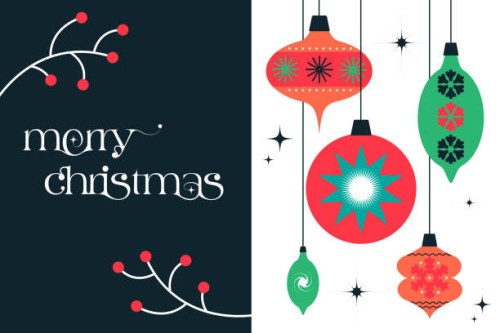 web poster design of merry christmas - home decoration stock illustrations