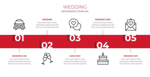 wedding infographic template - garden decoration stock illustrations