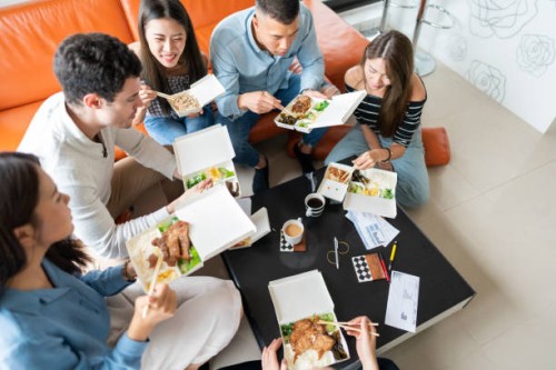 when you chill with friends, it's best to have something to eat. - junk food stock pictures, royalty-free photos & images