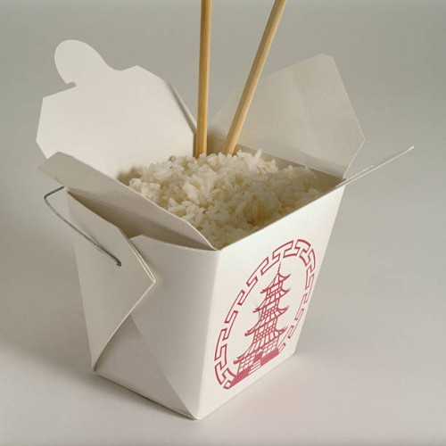 white rice in take-out box - junk food stock pictures, royalty-free photos & images