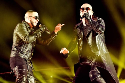 Wisin and Yandel perform live on stage at Madison Square Garden during Wisin y Yandel in Concert on June 8, 2018 in New York City.