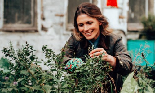 woman doing gardening outdoors - garden decoration stock pictures, royalty-free photos & images