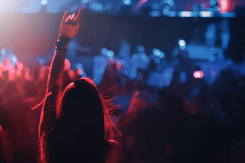 woman enjoying a concert party - concert stock pictures, royalty-free photos & images