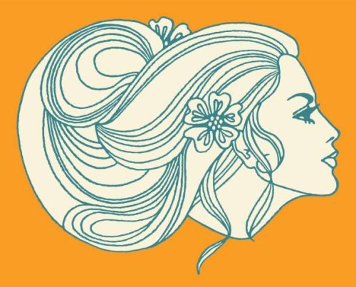 woman with long flowing hair - hairstyle stock illustrations