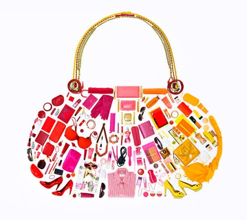 women's belongings in shape of handbag - fashion stock pictures, royalty-free photos & images